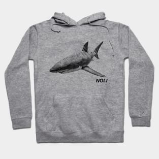 Minimalist black and white shark print Hoodie